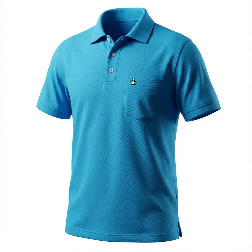🐧 Vintage Original Penguin Polo Shirt Blue Heritage Slim Fit Size Small